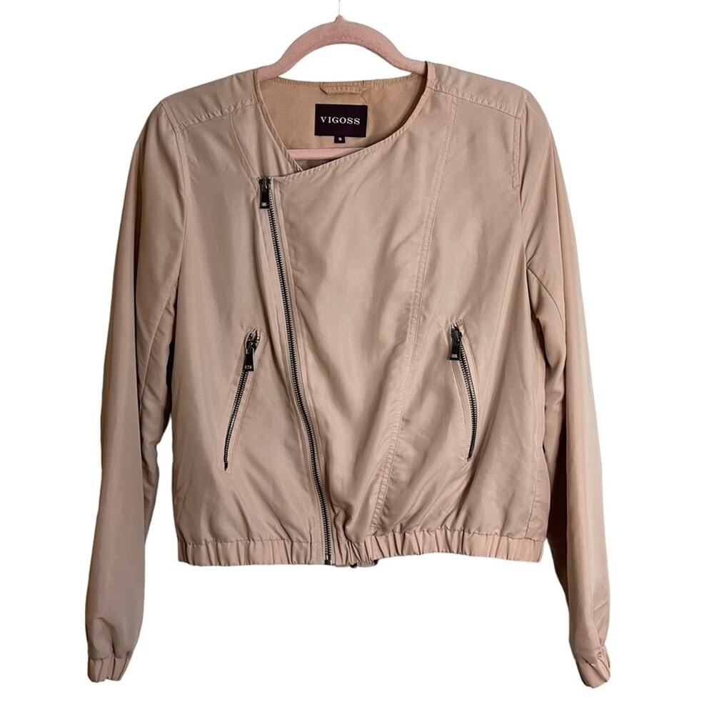 Vigoss Blush Pink Side Zipper Moto Jacket